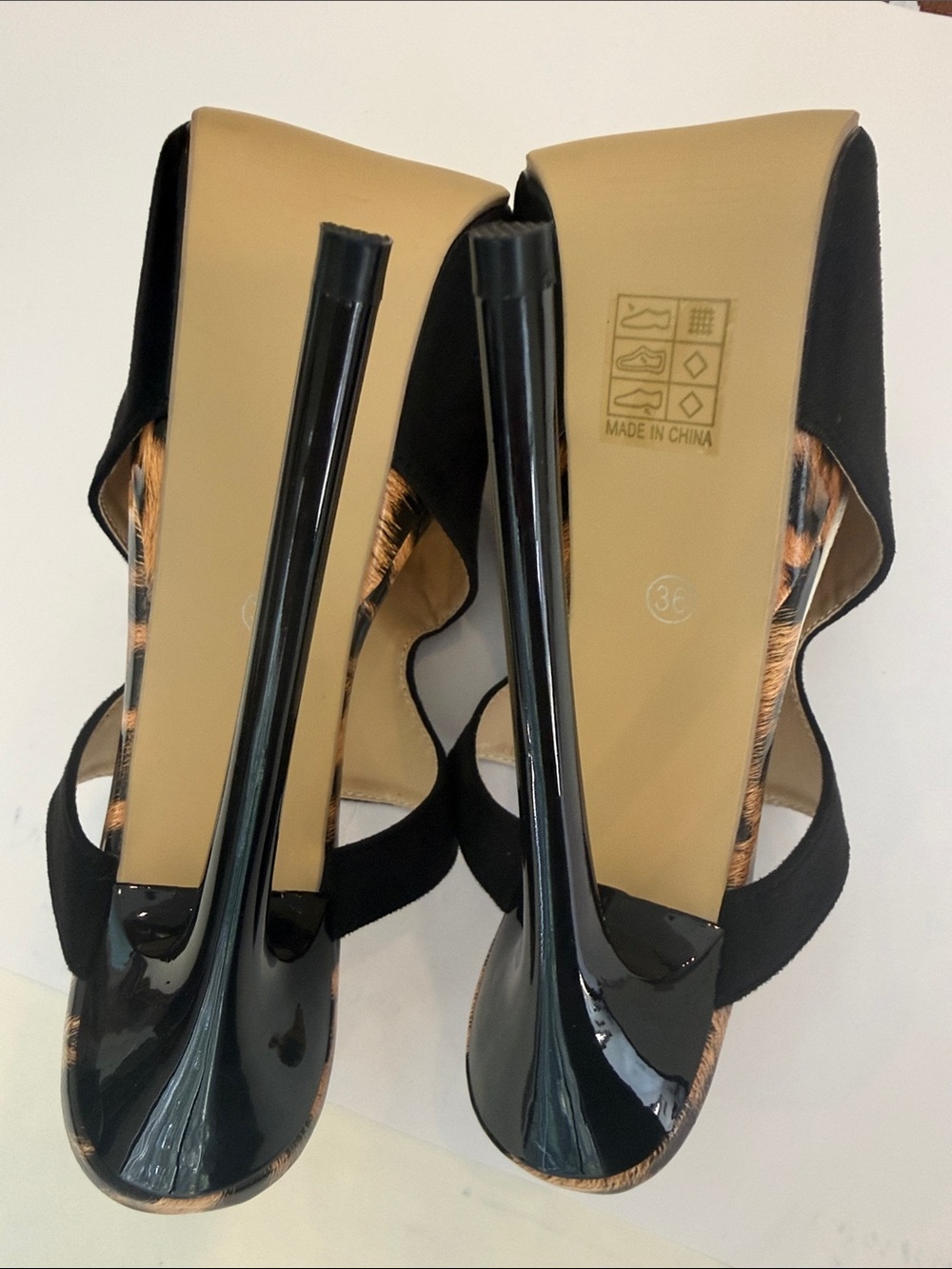 Black High size 36 Heel Peep-Toe Platform Sandals - Picture 7 of 7
